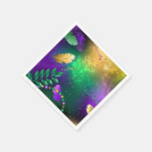 Mardi-Gras-Hintergrund mit Perlen Serviette (Ecke)