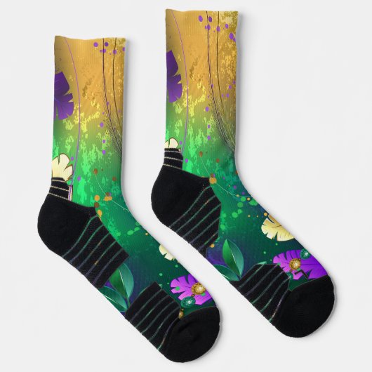 Mardi-Gras-Hintergrund mit Perlen Socken (Rechts)