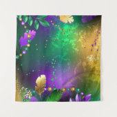 Mardi-Gras-Hintergrund mit Perlen Wandteppich (Vorderseite (Horizontal))
