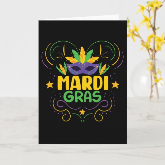 Mardi Gras Holiday Karte (Gelbe Blume)