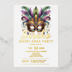 Mardi Gras Holiday Party Folieneinladung