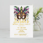 Mardi Gras Holiday Party Folieneinladung (Stehend vorne)