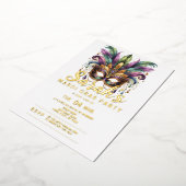 Mardi Gras Holiday Party Folieneinladung (Gedreht)