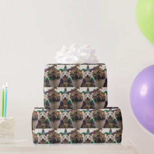 Mardi Gras-Hund-Narrenkostüm Geschenkpapier