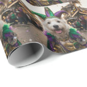 Mardi Gras-Hund-Narrenkostüm Geschenkpapier (Rolleneckpunkt)