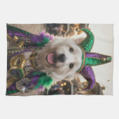 Mardi Gras-Hunde-Narrenkostüm Geschirrtuch (Horizontal)