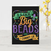 Mardi Gras I Like Big Beads And I Cannot Lie Funny Karte (Gelbe Blume)