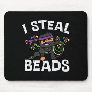 Mardi Gras ich stehle Perlen Ninja Kleinkind Junge Mousepad