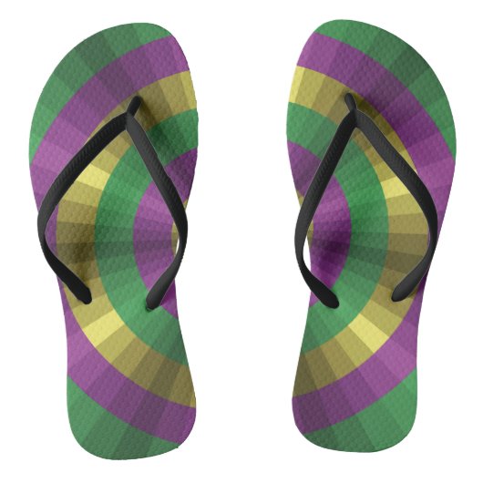 Mardi Gras Illusion Flip Flops Badesandalen (Fußbett)