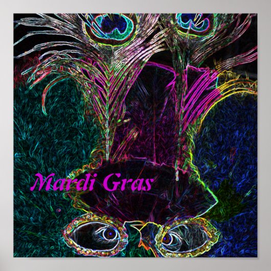 Mardi Gras in Farbe drucken Poster (Vorne)