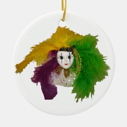 Mardi Gras Indianermaske Keramikornament (Vorne)