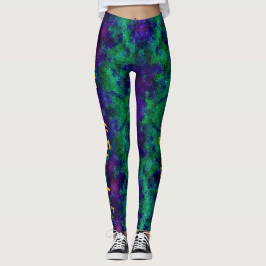 Mardi Gras Individuelle Name Leggings (Vorderseite)
