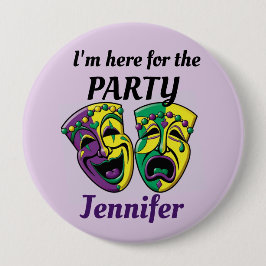 Mardi Gras Individuelle Name PARTY Button Mardigra
