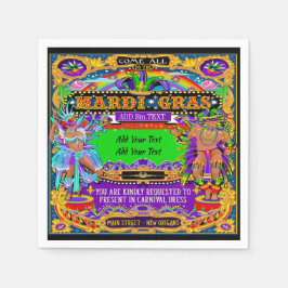 Mardi Gras - individueller Cocktail Napkins Serviette