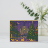 Mardi Gras Inspired New Orleans Christmas Postcard Postkarte (Stehend Vorderseite)