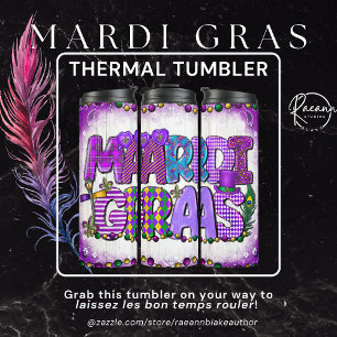 Mardi-Gras inspirierter thermischer Tumbler Thermosbecher