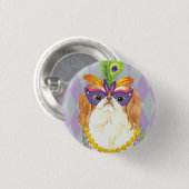 Mardi Gras Japanese Chin Button (Vorne & Hinten)