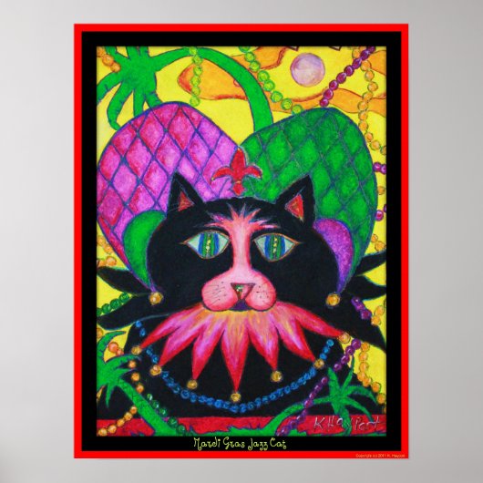 Mardi Gras Jazz Cat Poster (Vorne)