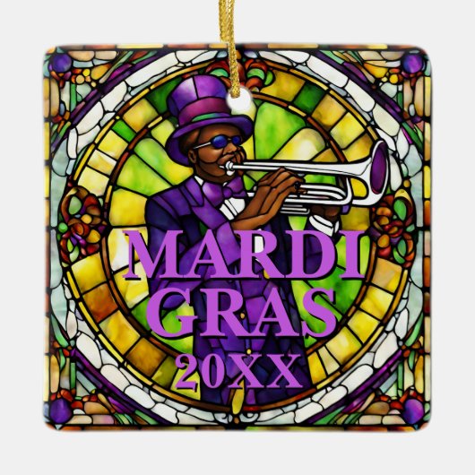 Mardi Gras Jazz Keramikornament (Vorderseite)
