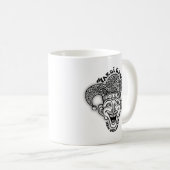 Mardi Gras Jester b/w Kaffeetasse (VorderseiteRechts)