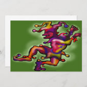Mardi Gras Jester Einladung (Vorne/Hinten)