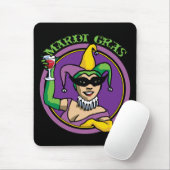 Mardi Gras Jester Girl Mousepad (Mit Mouse)