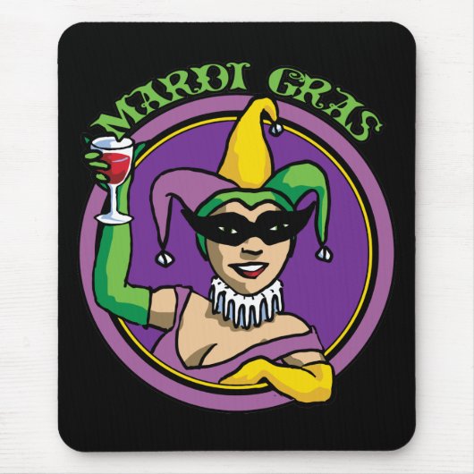 Mardi Gras Jester Girl Mousepad (Vorne)