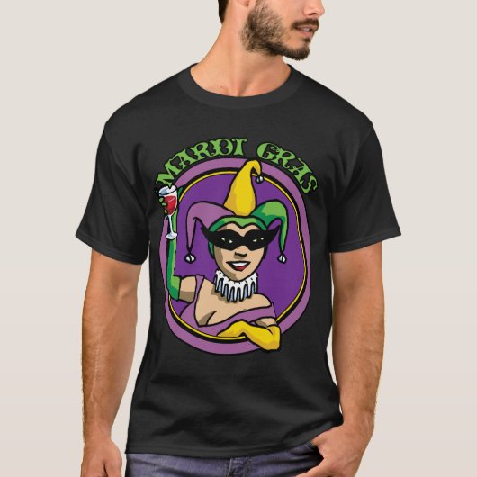 Mardi Gras Jester Girl T-Shirt (Vorderseite)