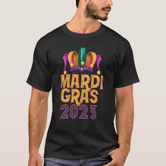 Mardi Gras Jester Hat 2023 Fat Tuesday Celebration T-Shirt (Vorderseite)