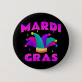 Mardi Gras Jester Hat Button (Vorderseite)