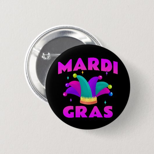 Mardi Gras Jester Hat Button (Vorne & Hinten)