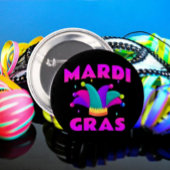 Mardi Gras Jester Hat Button