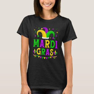 Mardi Gras Jester Hat Funny Parade Kostüme Men Wom T-Shirt