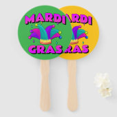 Mardi Gras Jester Hat Hand Fan Fächer (Vorne und Hinten)