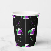 Mardi Gras Jester Hat Pattern Cup Pappbecher (Rechts)
