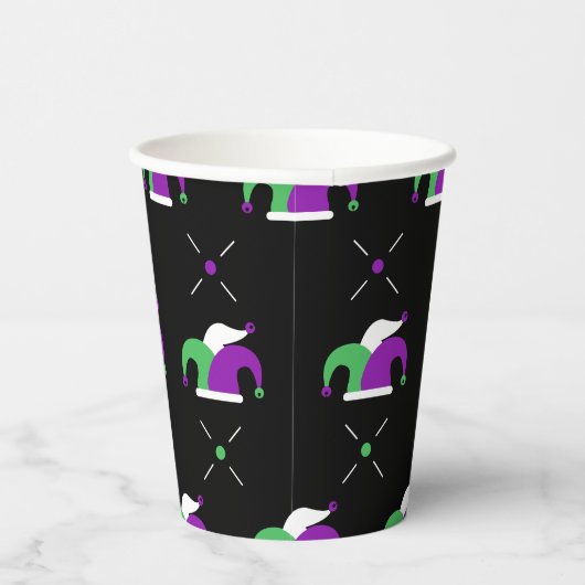 Mardi Gras Jester Hat Pattern Cup Pappbecher (Rechts)