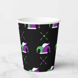 Mardi Gras Jester Hat Pattern Cup Pappbecher