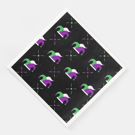 Mardi Gras Jester Hat Pattern Napkin Serviette (Ecke)