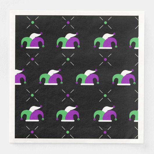 Mardi Gras Jester Hat Pattern Napkin Serviette (Vorderseite)