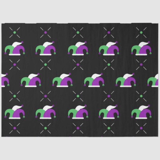 Mardi Gras Jester Hat Tissue Paper Seidenpapier (Vorderseite)