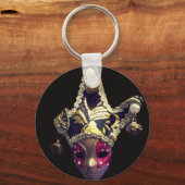 Mardi Gras Jester Mask Colourful Schlüsselanhänger (Rückseite)