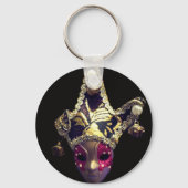 Mardi Gras Jester Mask Colourful Schlüsselanhänger (Rückseite)