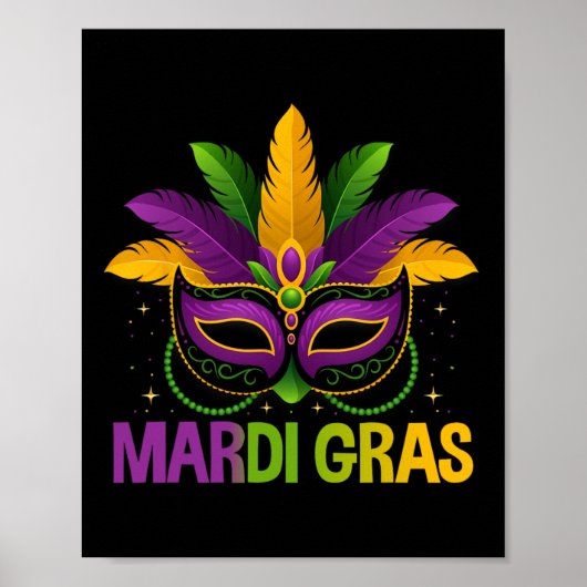 Mardi Gras Jester Maske Kostüme Kinder Mädchen Män Poster (Vorne)