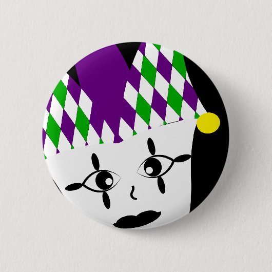 Mardi Gras Jester Party Button (Vorderseite)