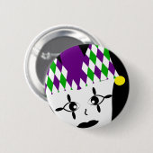 Mardi Gras Jester Party Button (Vorne & Hinten)
