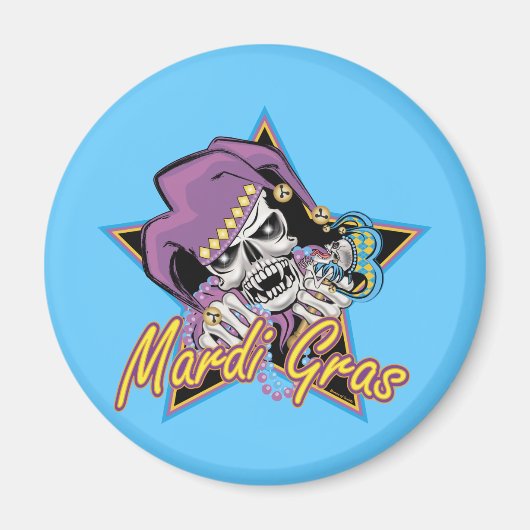 Mardi Gras Jester Skull Magnet (Vorne)