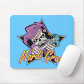 Mardi Gras Jester Skull Mousepad (Mit Mouse)