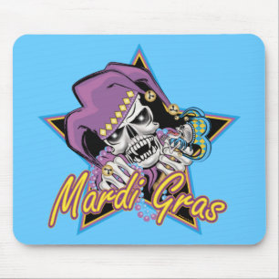 Mardi Gras Jester Skull Mousepad