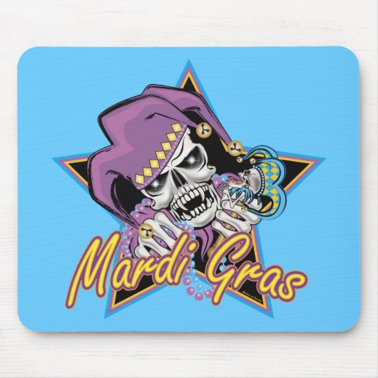 Mardi Gras Jester Skull Mousepad (Vorne)