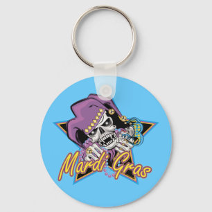 Mardi Gras Jester Skull Schlüsselanhänger